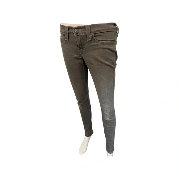 True Religion Grey Skinny Jeans Sz 27 - Picture 3 of 8